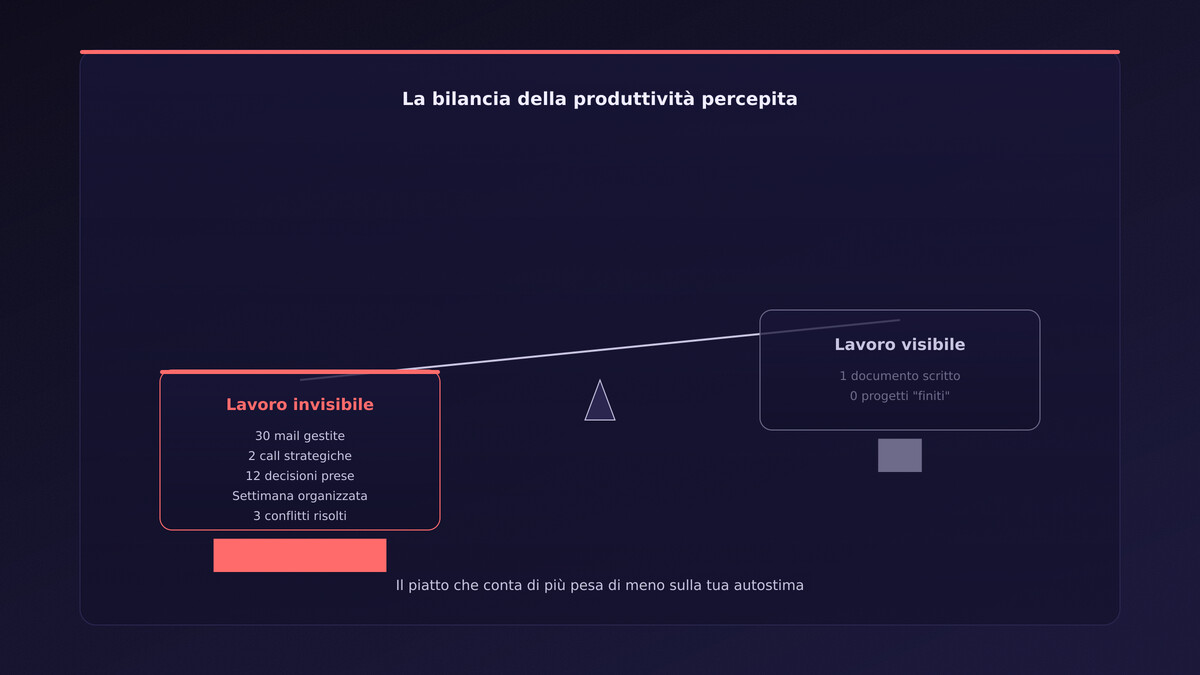 Bilancia tra lavoro invisibile e lavoro visibile
